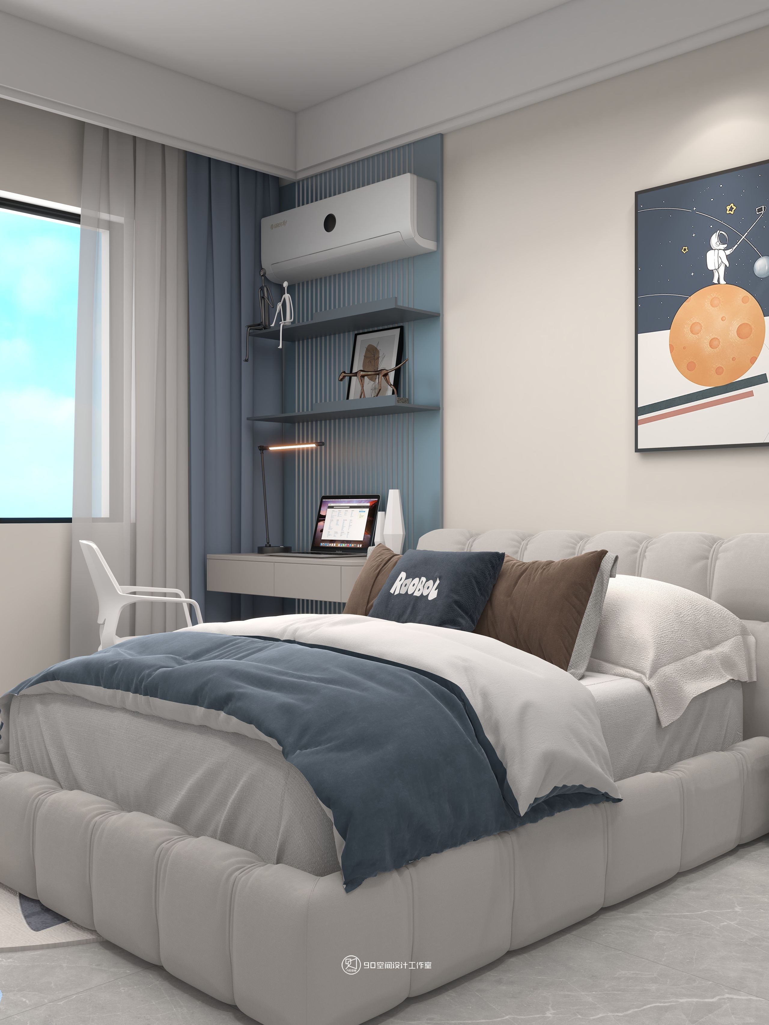 棉花糖奶油风格113 平方 3 室 2 厅 1 卫丨90 空间设计-30