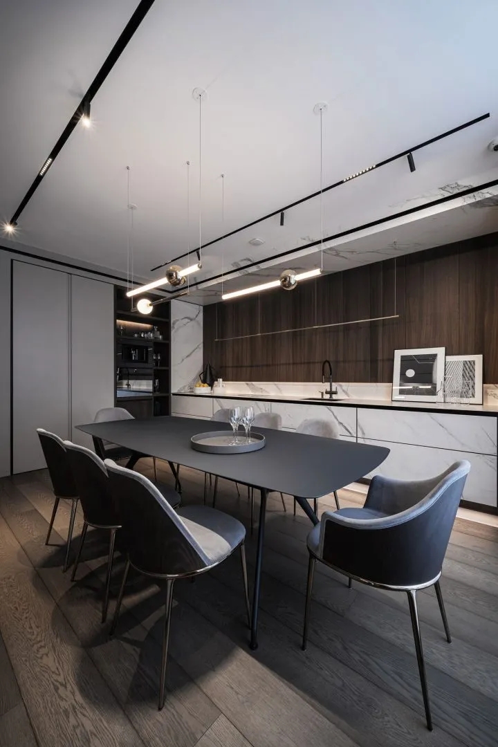 黑白灰现代极简主义公寓设计丨乌克兰基辅-12