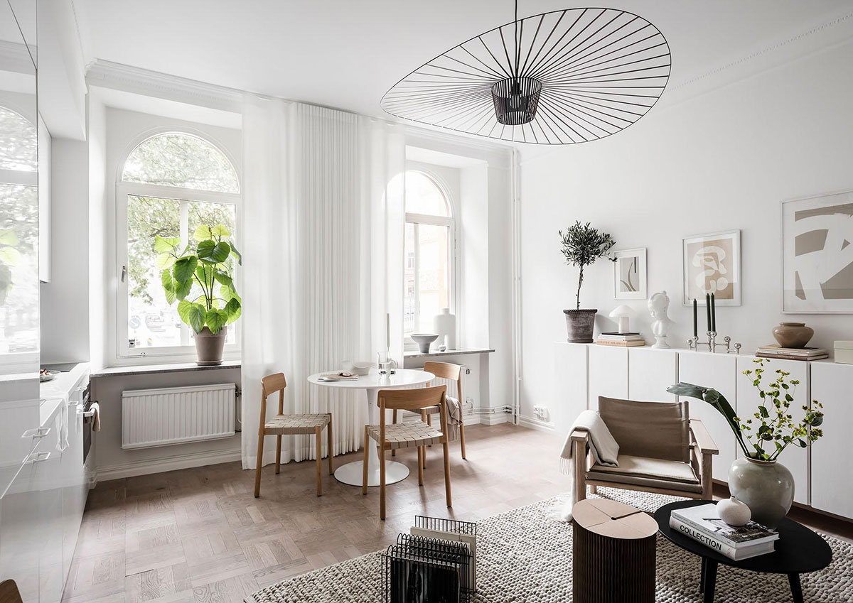 瑞典 36㎡小公寓 | 拱窗设计点石成金-1