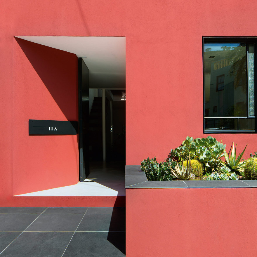 Rooftop pool and vertical garden feature in Fold Architects' pink Cape Town house-0