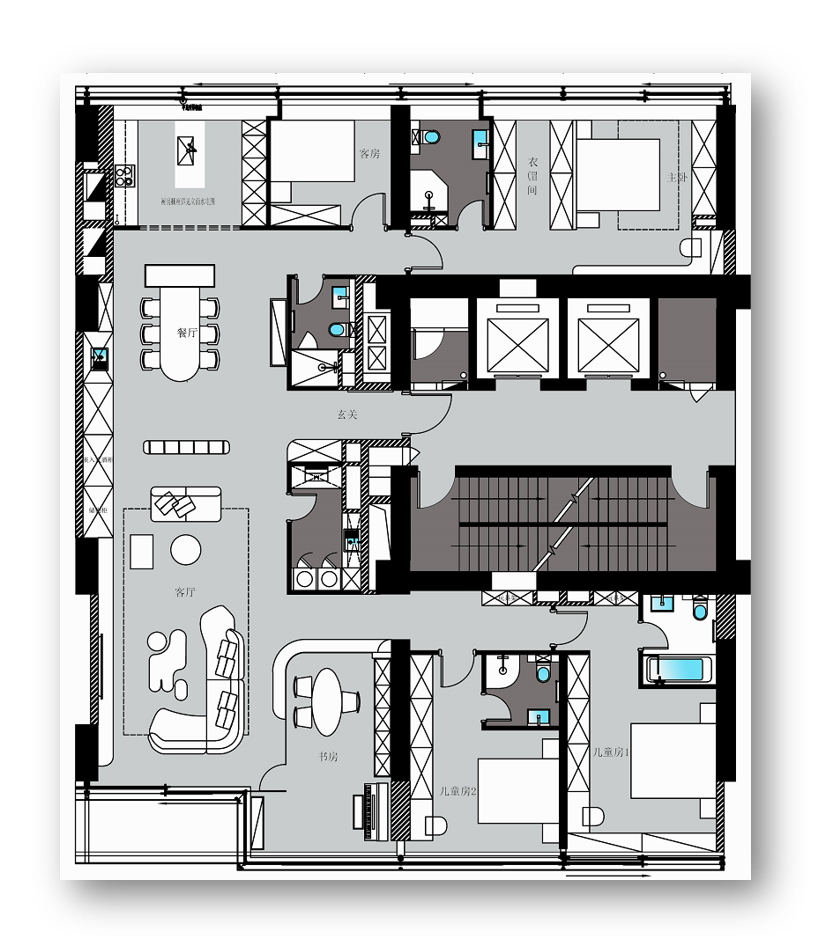 上海普陀区中鹰黑森林大平层丨中国上海丨叶子-53