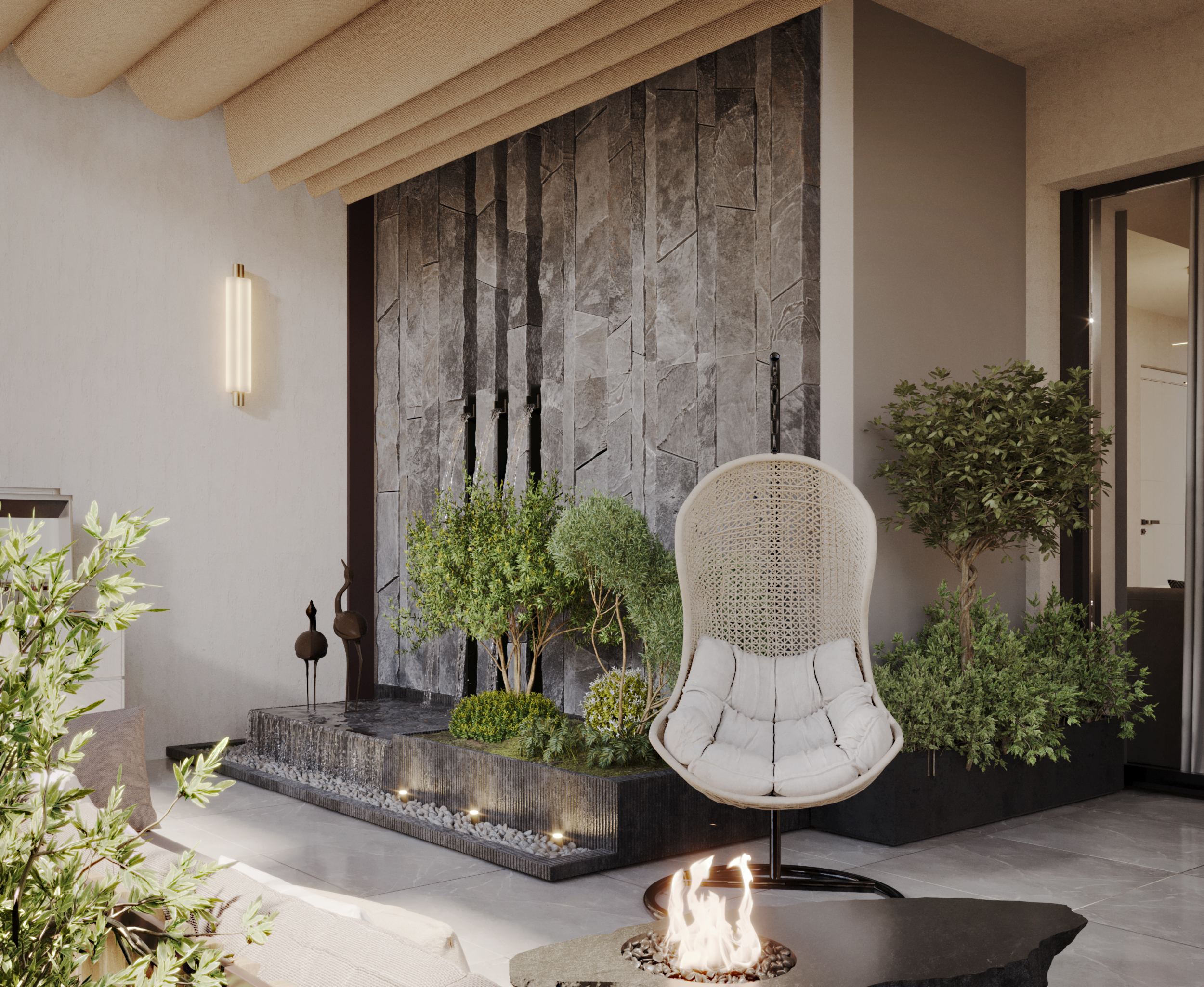 MODER LIVING ROOM WITH OUT DOOR AREA-3