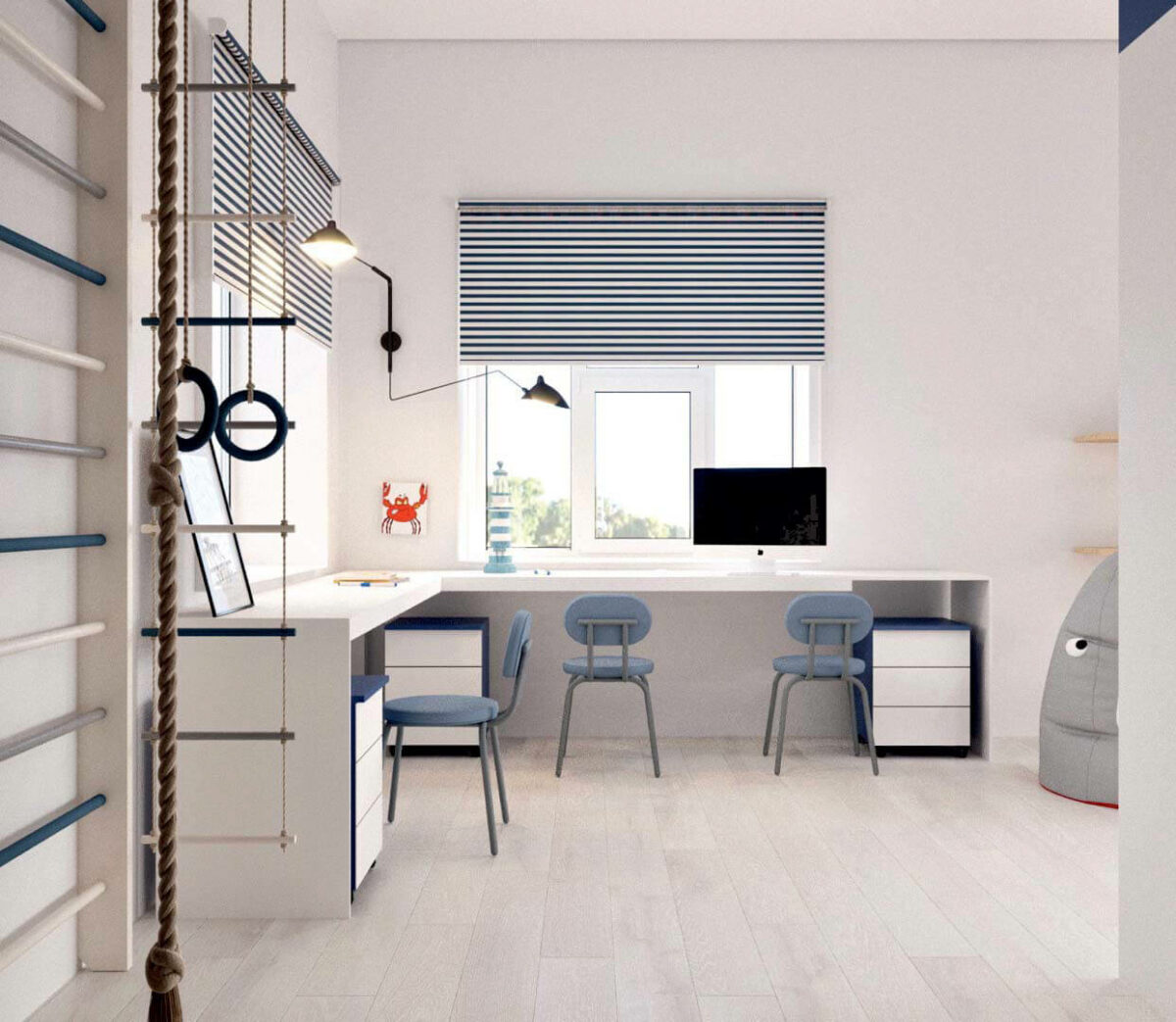 Детская мебель для комнаты 3 мальчиков от фабрики «Mamka™»-1