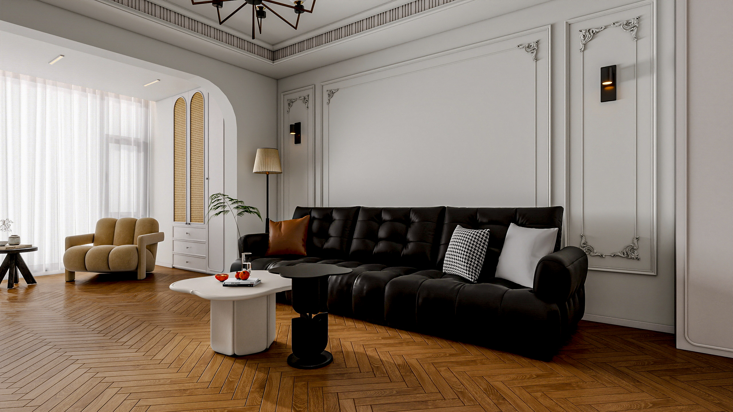 四川成都人居都市阳光（245平方简约法式顶跃六居室）-5