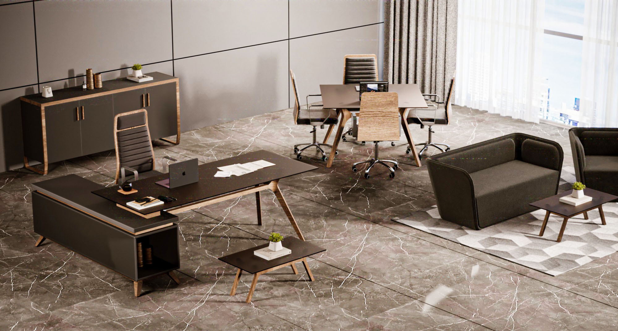 COLLECTION OF FURNITURE ITEMS ( OFFICE )-8