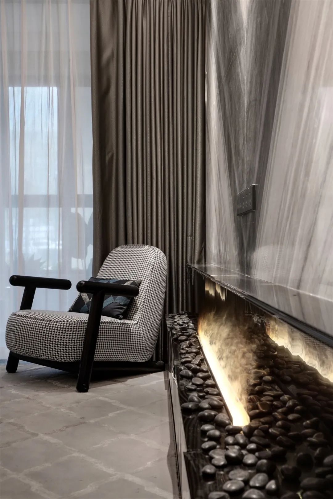 烟台万科翡翠长安样板间 | 抹茶色遇见黑灰色，简约至美-61