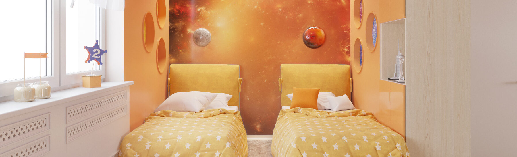 32㎡双人儿童房设计丨ARXY工作室-0