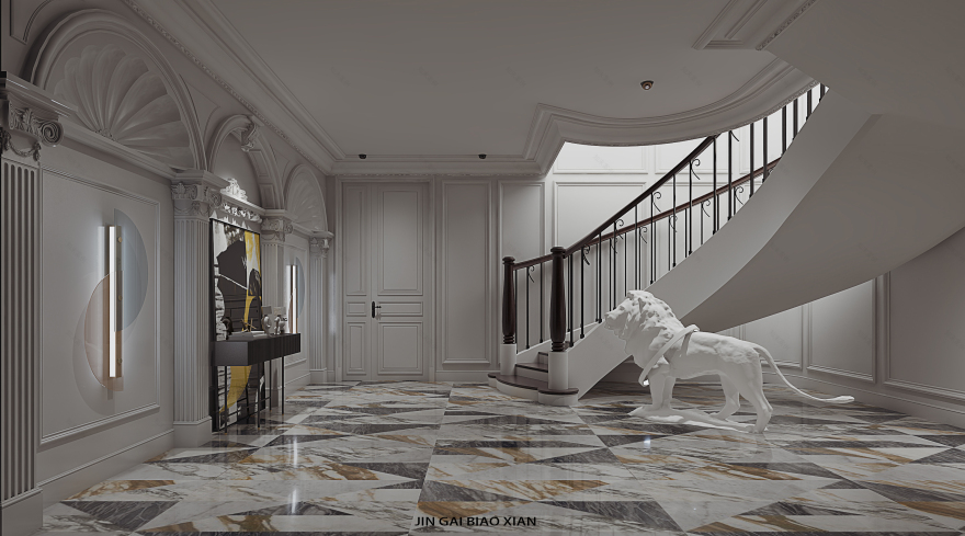 法式浪漫别墅,现代优雅与古典艺术的完美融合-21