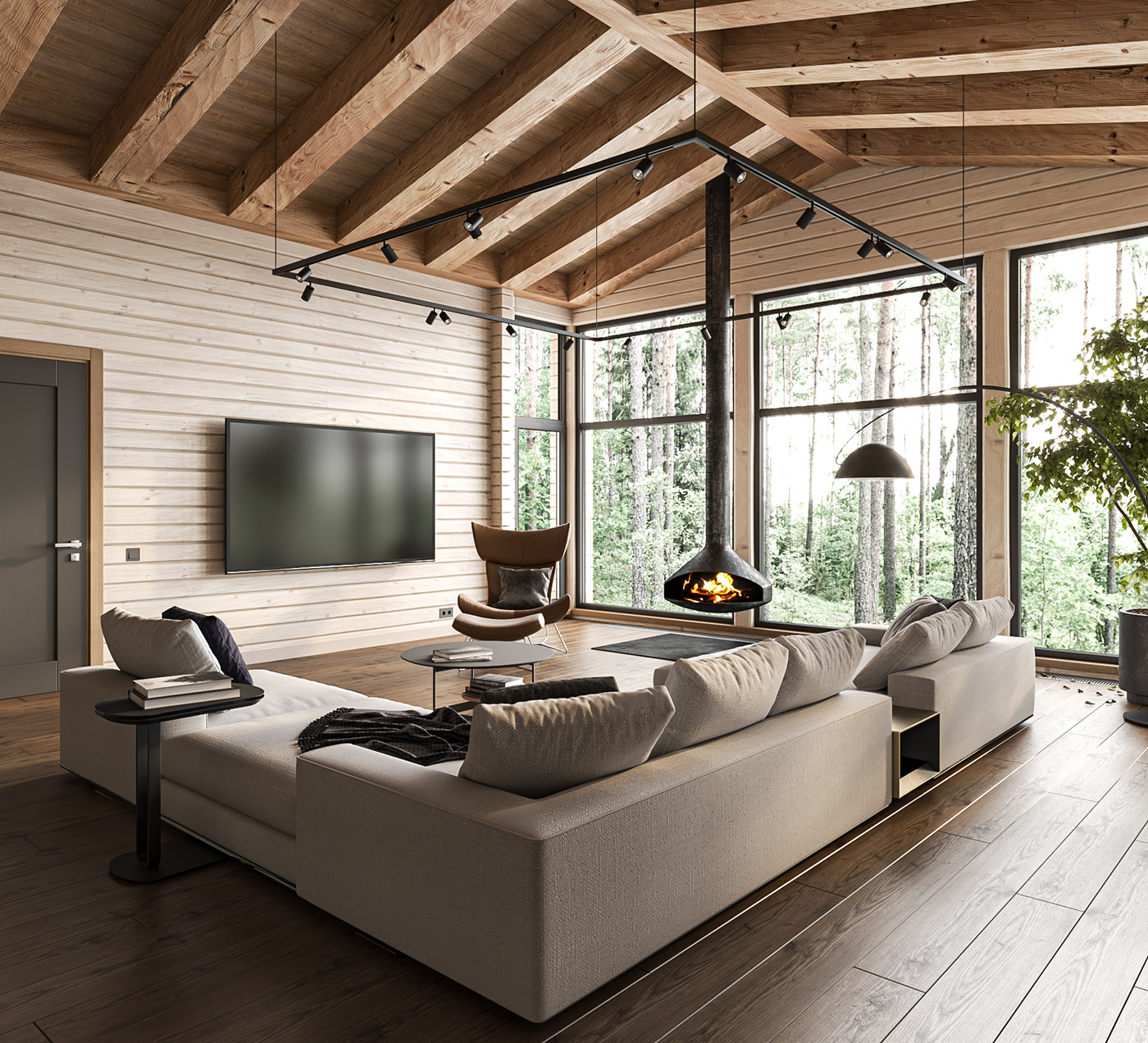 200平 木质简约别墅设计-2