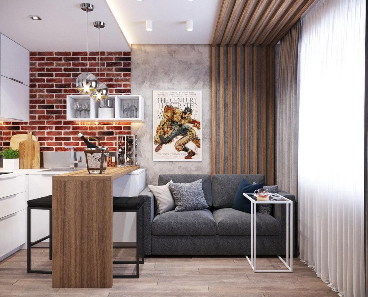 12平米厨房客厅一体化设计-206