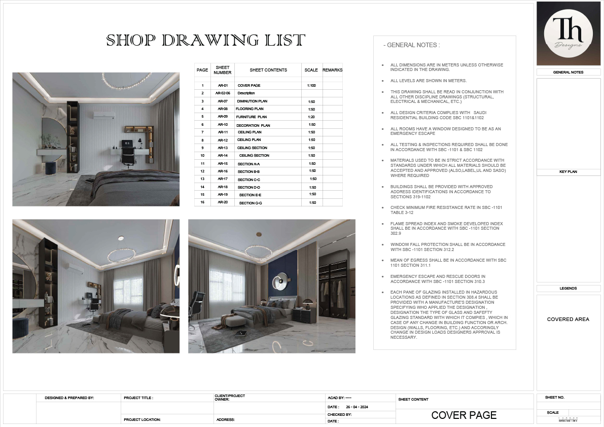 卧室施工图设计项目丨沙特阿拉伯-0