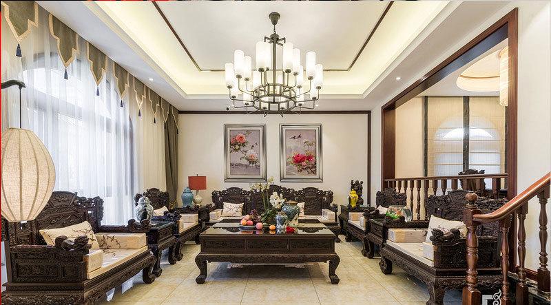 新中式别墅装修效果图-0