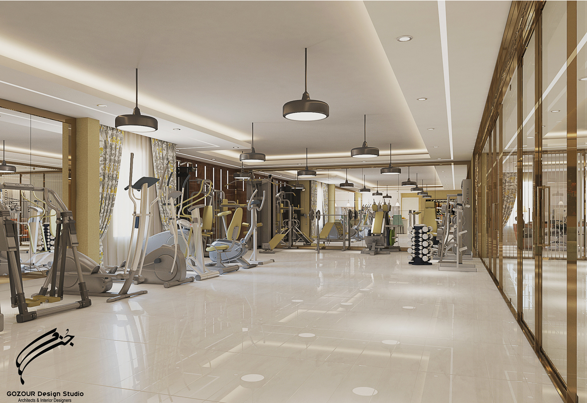 GYM &LIVING &OFFICE DESIGN AT VILLA IN QATAR ..-11