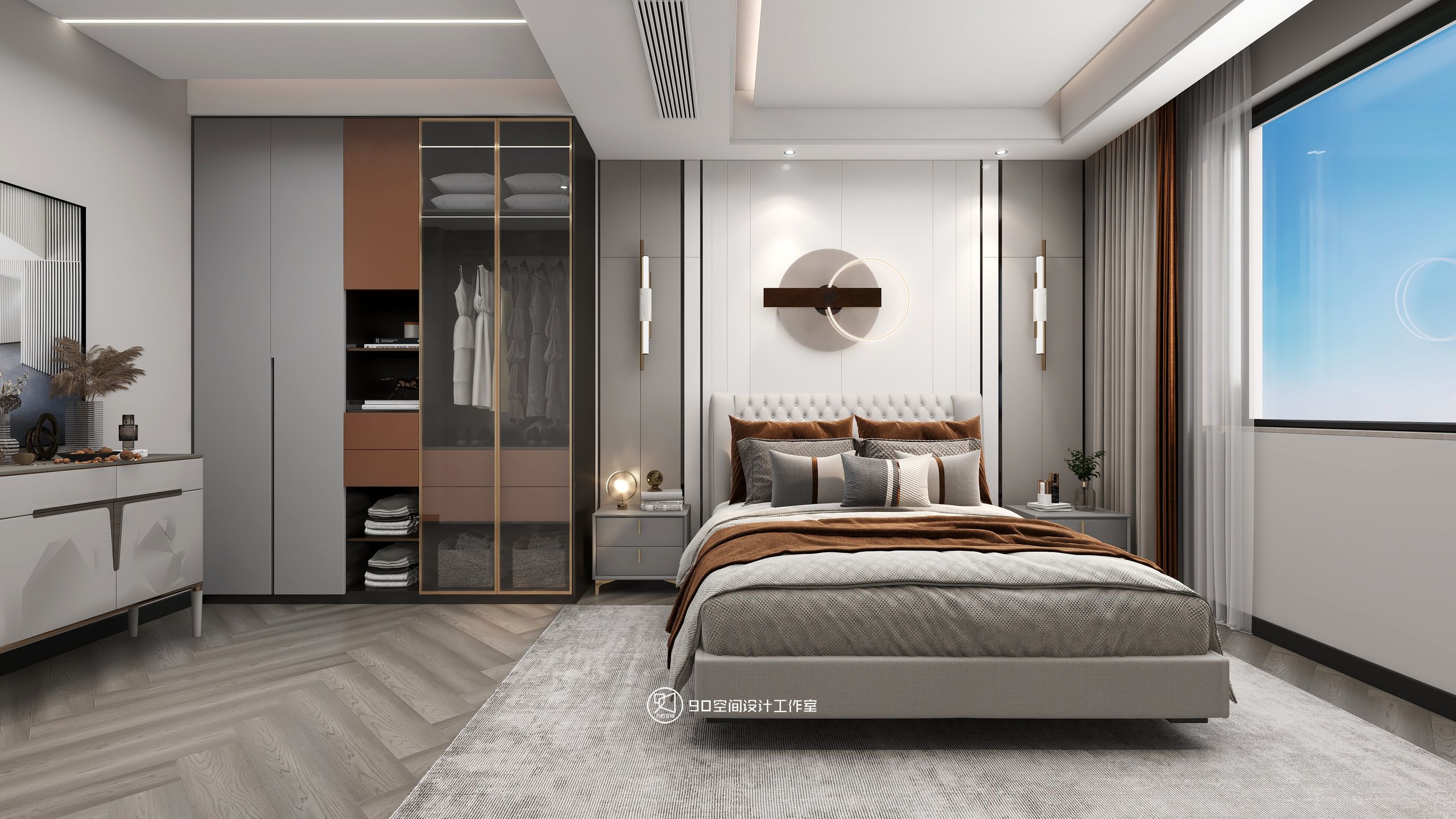 189㎡轻奢复式住宅设计丨90 空间设计-42