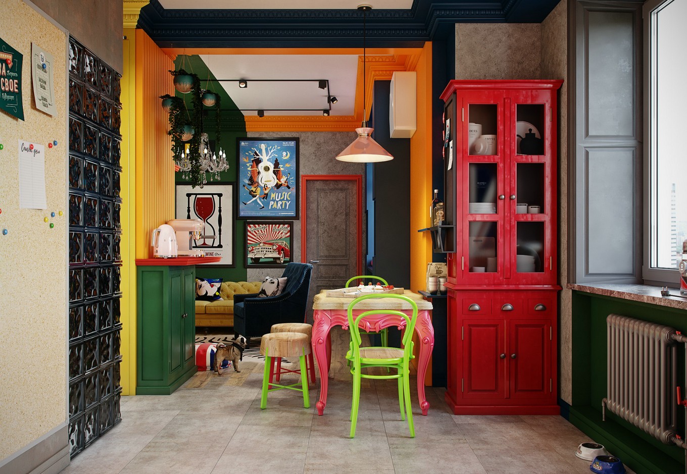 色彩盛宴 | 时尚舒适的普通住宅设计-2