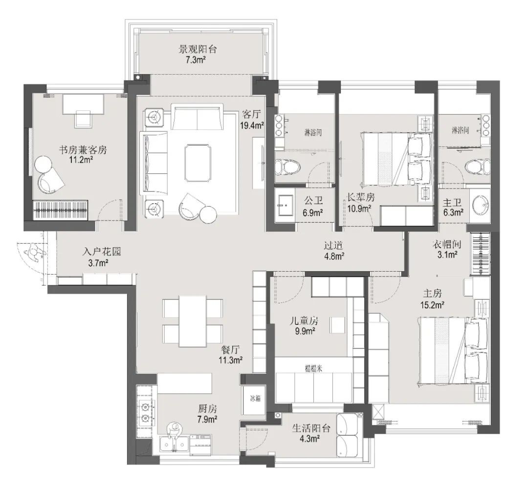 龙光·阳光悦府丨中国汕头丨远校空间设计-44