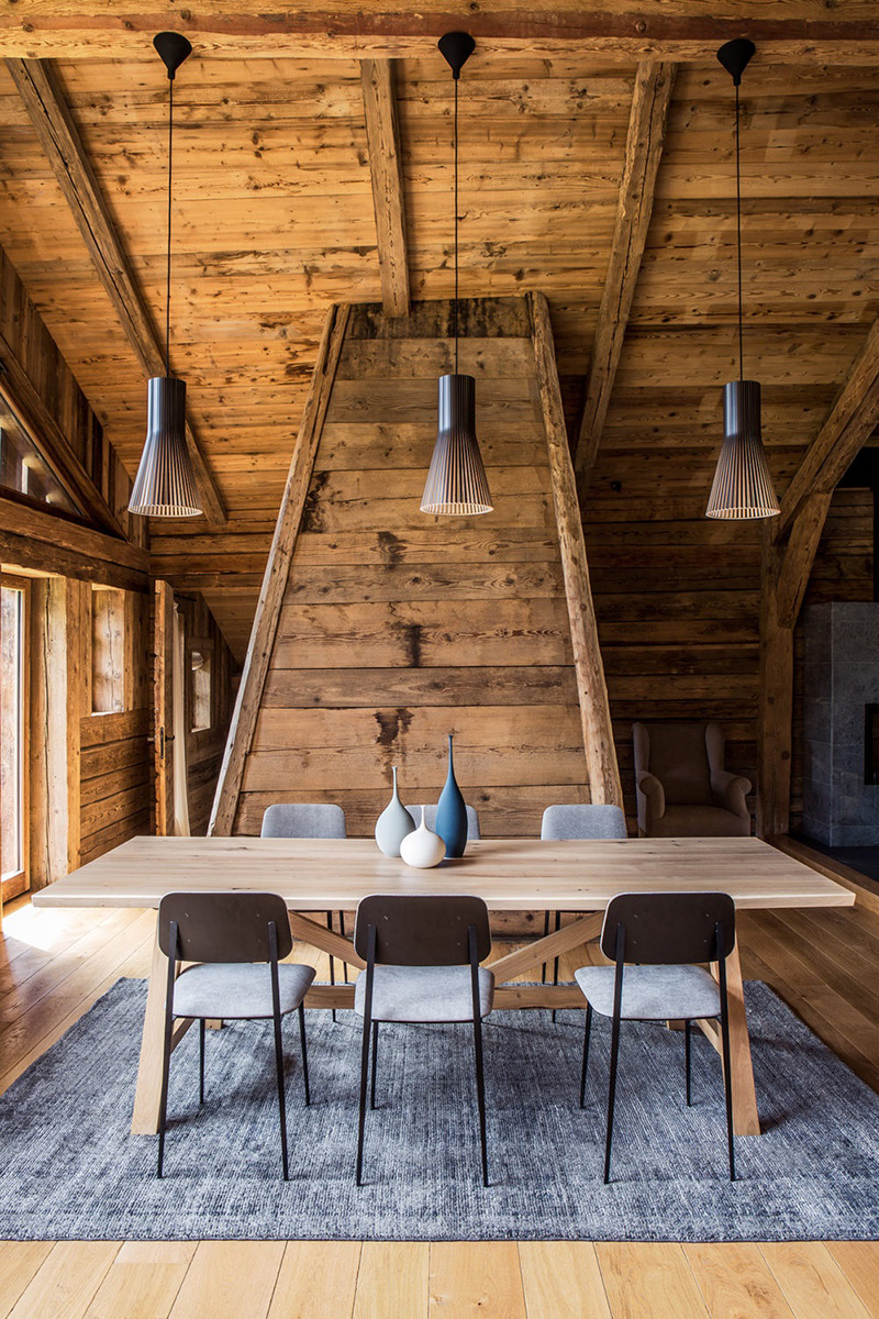 瑞士阿尔卑斯山时尚温馨的 29 卧室木质 Chalet-5