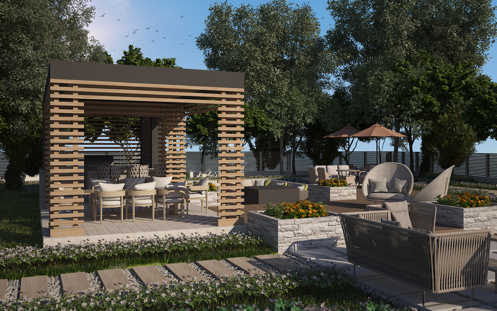 Backyard garden design in Houston city-5