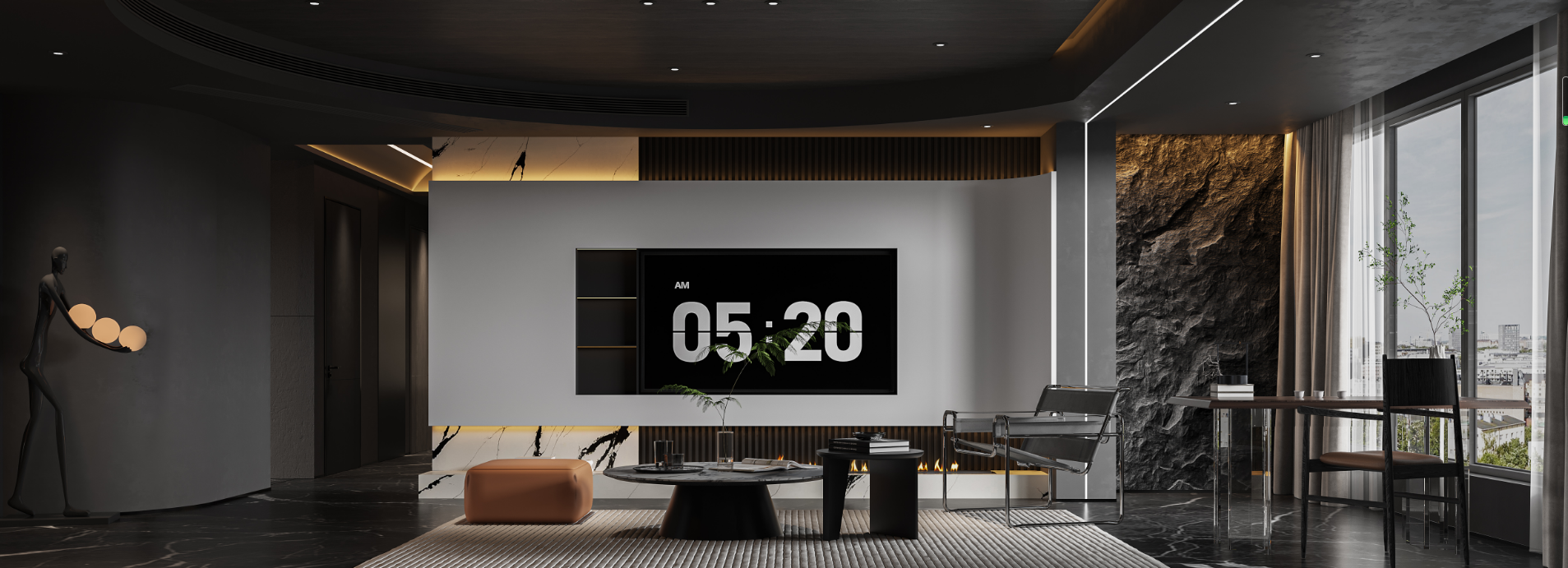 暗黑风-现代大平层-7