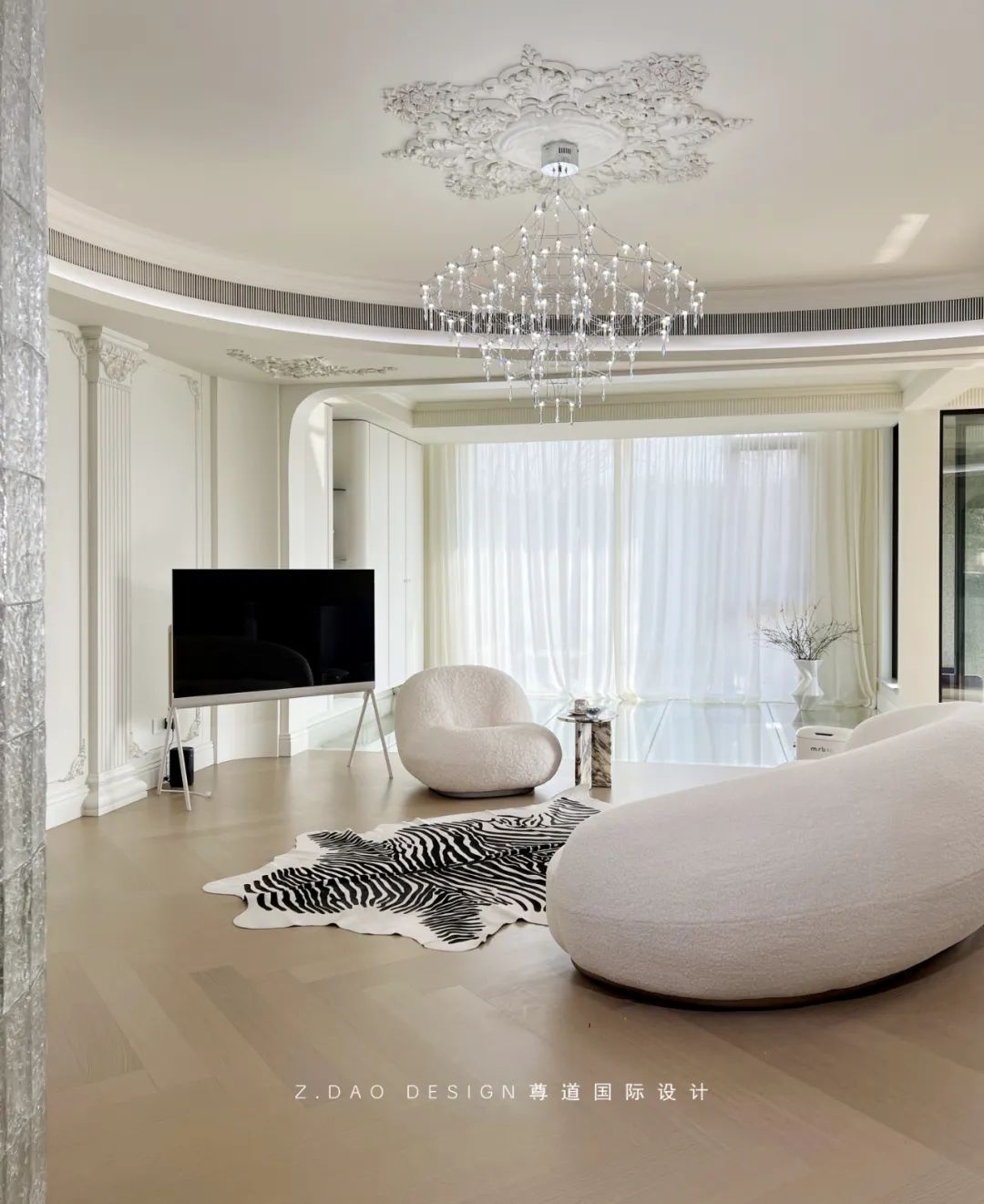 合肥『国贸天成』360㎡奶油法式风叠墅丨尊道国际设计-17