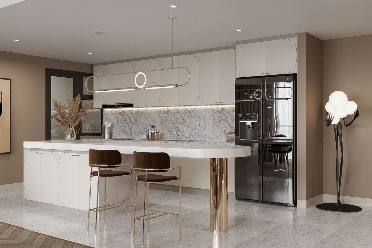 现代浅咖色系住宅空间设计-2