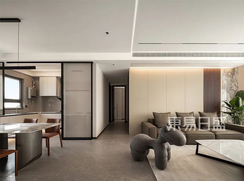 177㎡现代简约四居室|不只是无主灯，还打通阳台入客厅-24