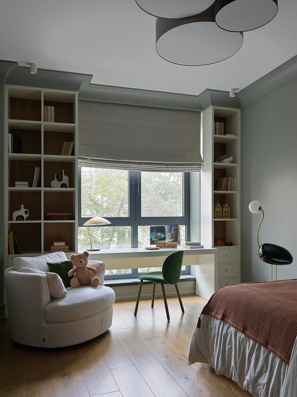 莫斯科现代优雅公寓设计,大胆用色呈现独特氛围-11