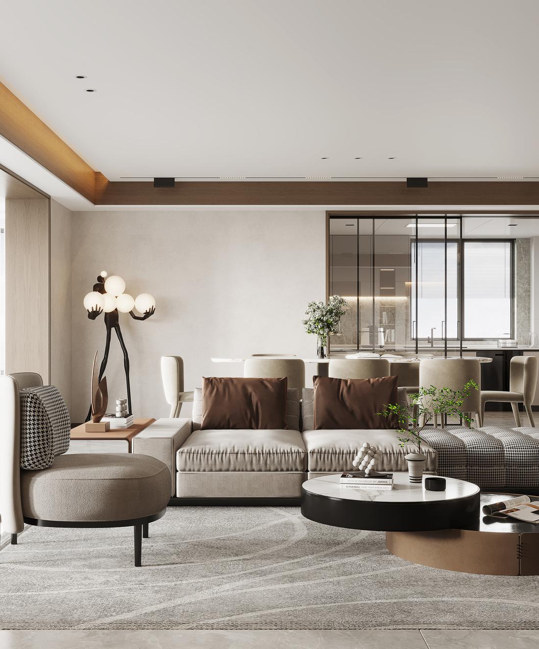 芜湖宜禾设计丨平层丨
美设奖×最佳居住空间奖（效果图）×无垠-5