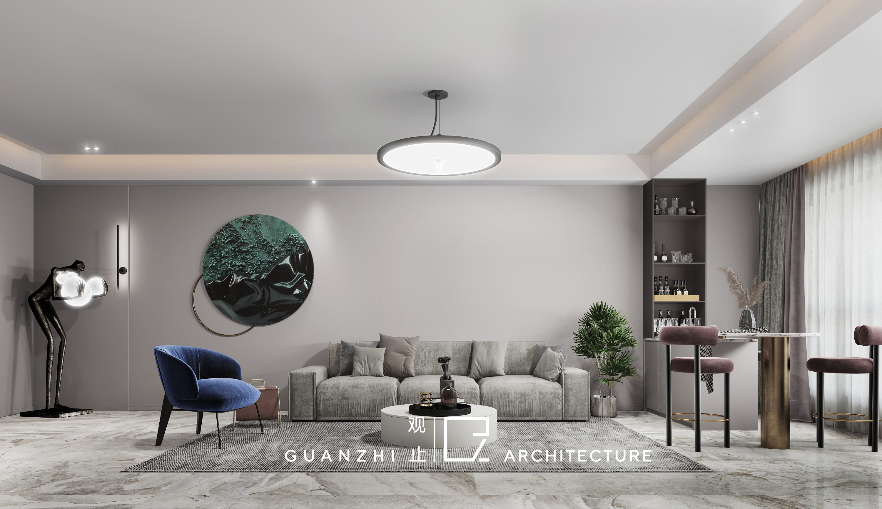 智慧流动,个性张扬的 170㎡家庭空间改造丨中国青岛丨观止建设-6