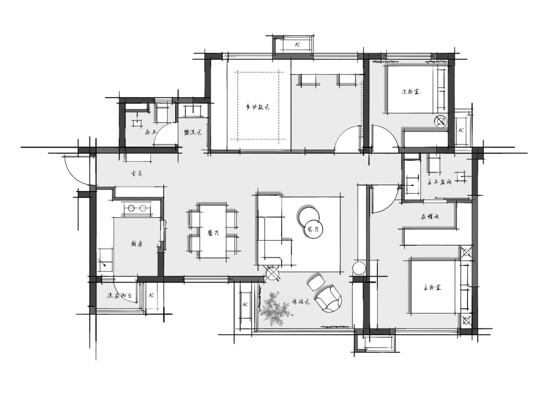万科金润华府 128㎡现代简约盐系家居，游戏观影收纳一房尽享-28