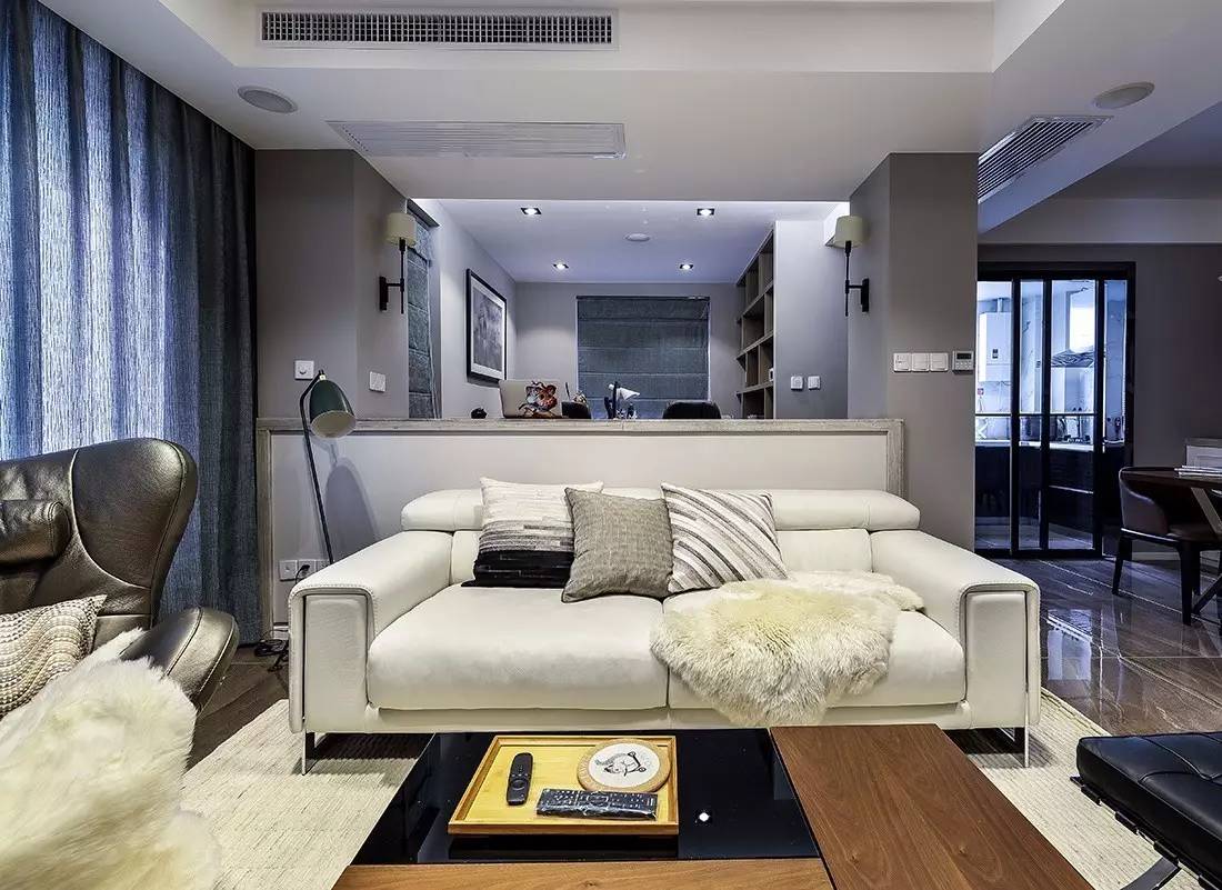 120㎡简约三房，矮墙沙发，半开放的书房真漂亮！-9