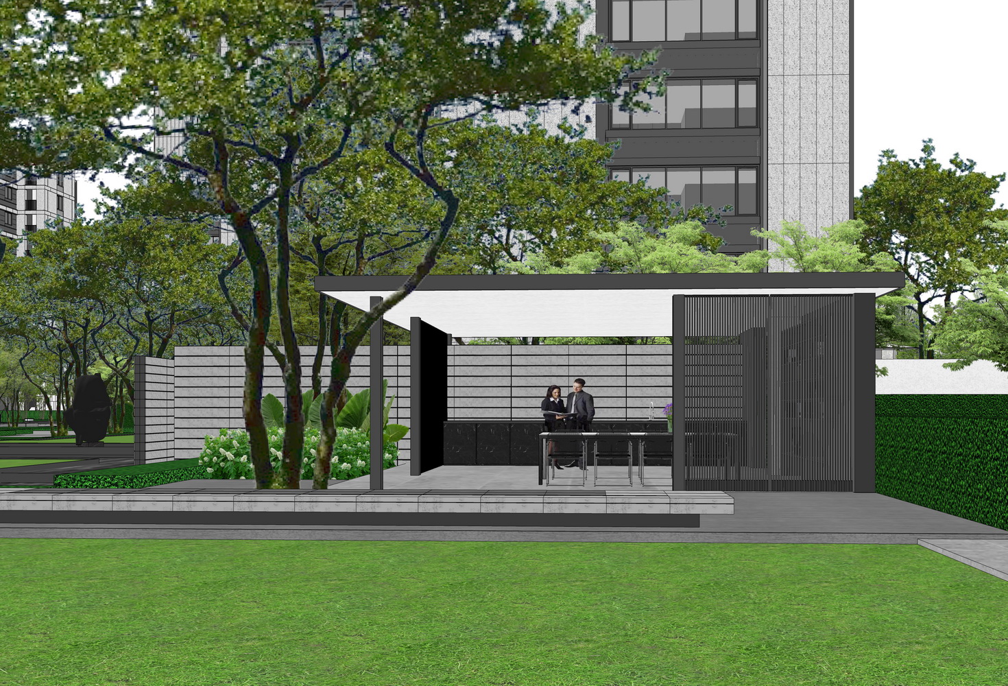 杭州万科蜀山大区景观SU模型-7