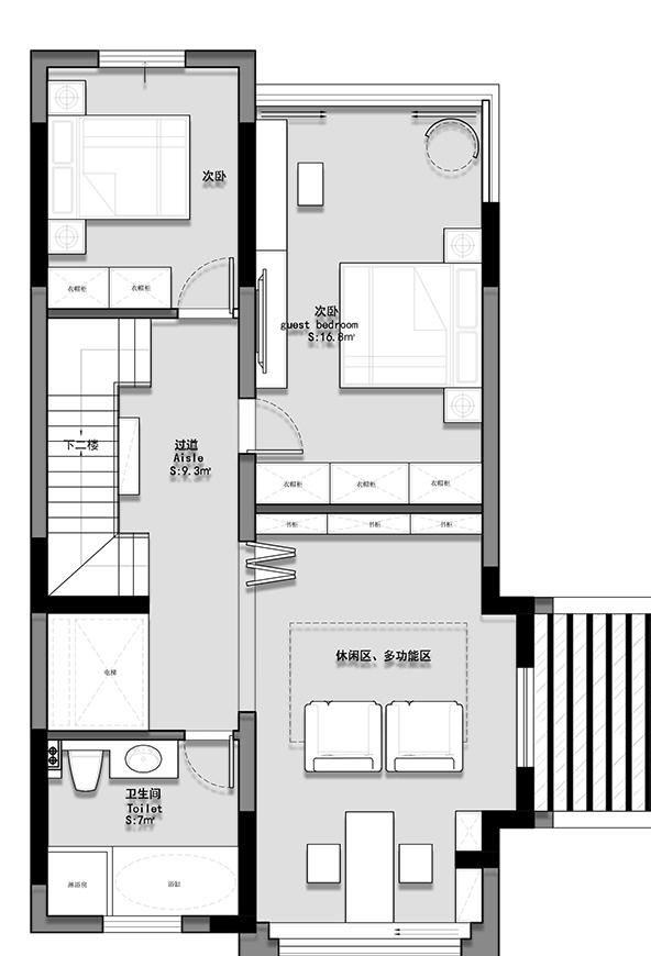 黑白灰的现代气质 · 西厨区与休闲区的完美融合-33