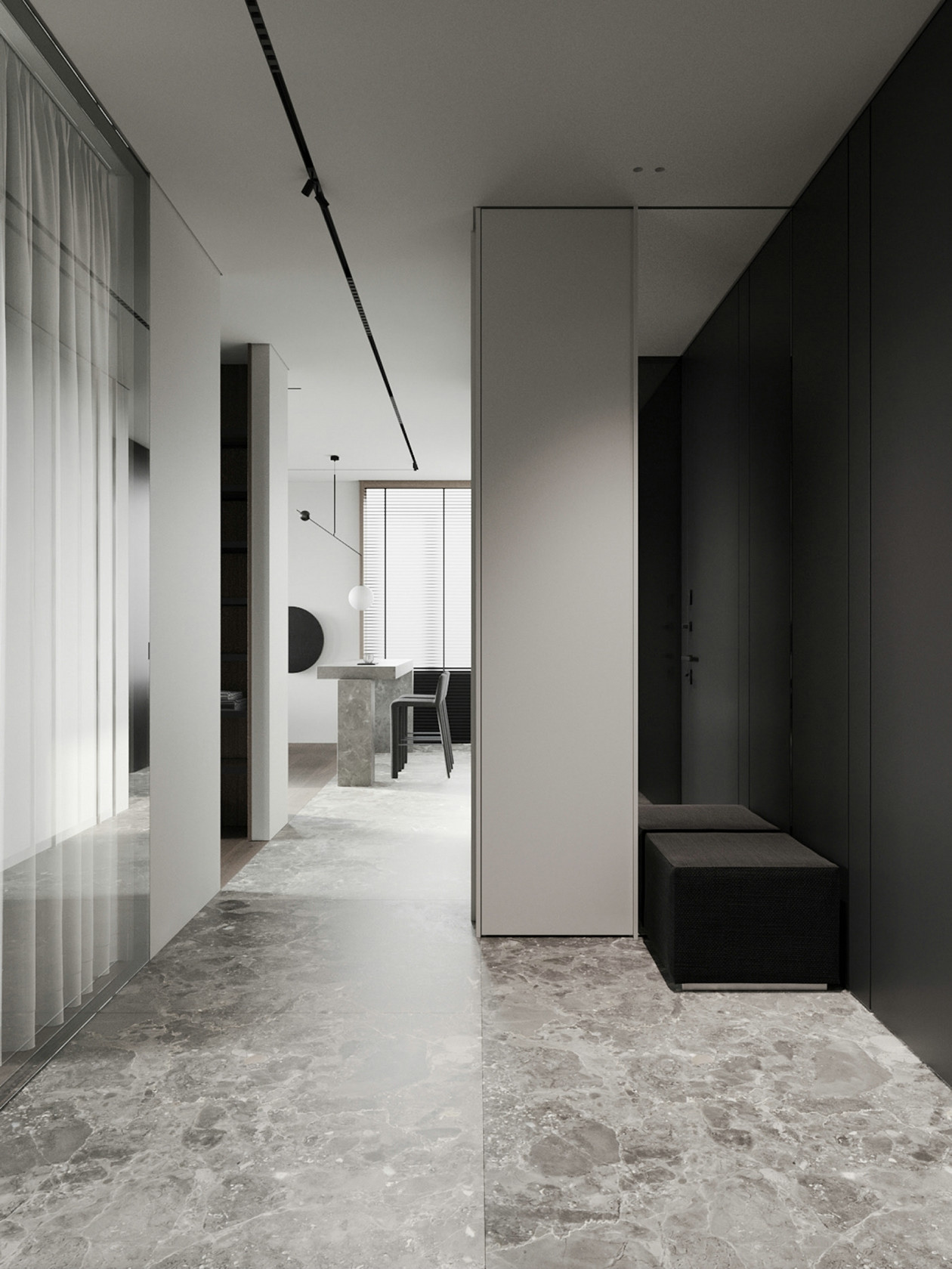 高级黑色系小空间公寓设计 既沉稳又有设计感！-0