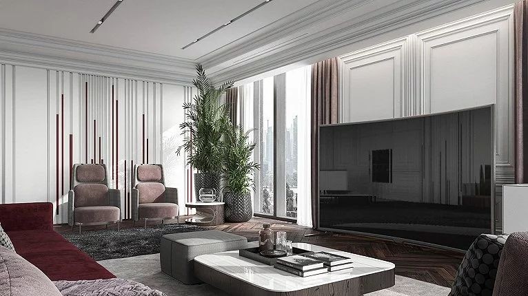 现代简约轻奢风格 | 混搭元素打造高级感大宅-37