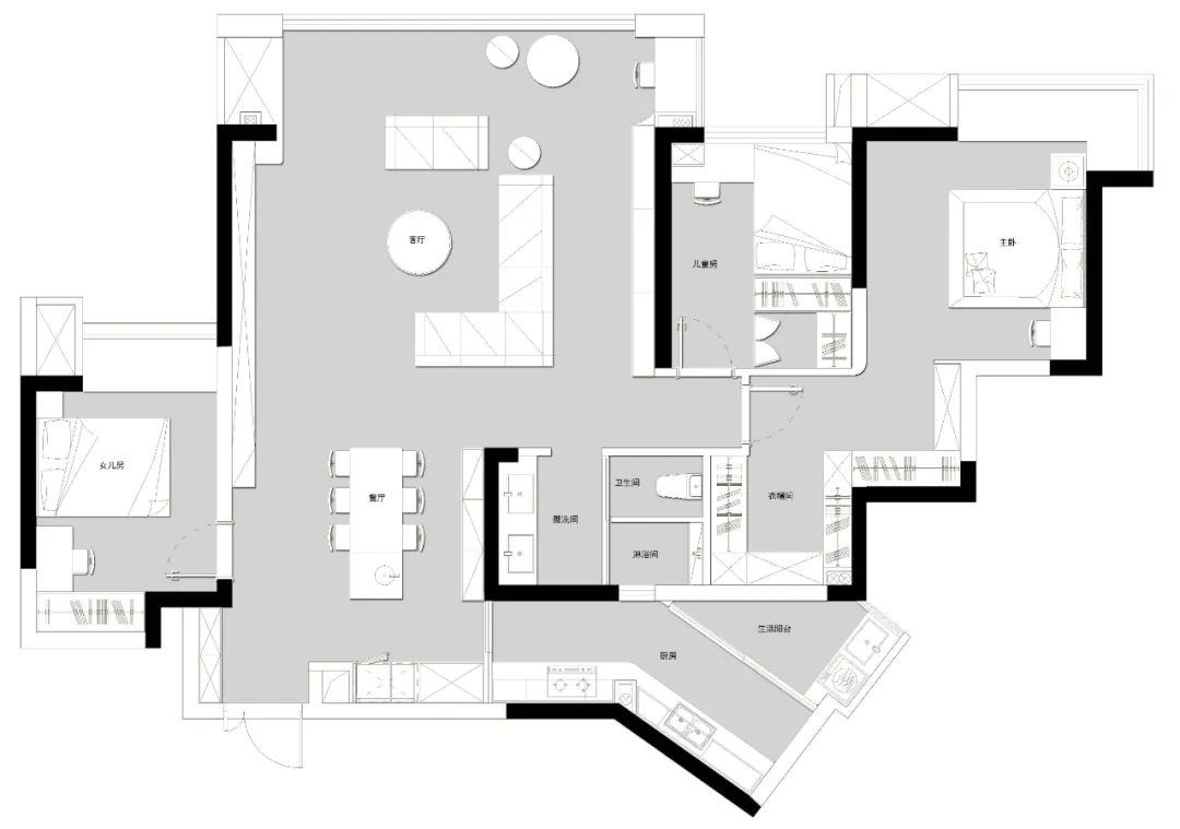 龙湾半岛 138㎡现代家居,十亩设计展现精致生活-5