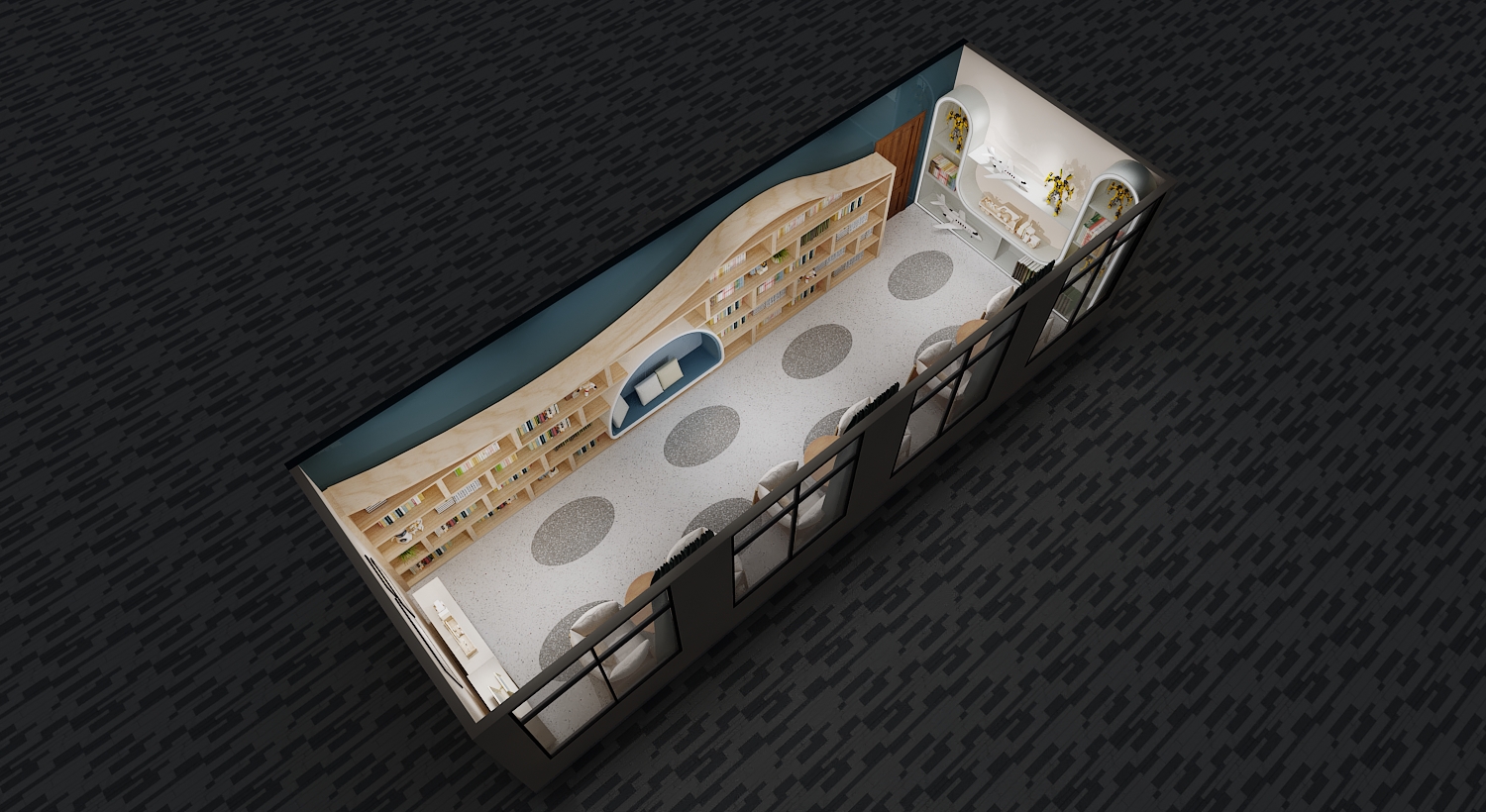 阅读区设计3D效果图-5