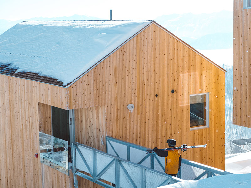 美国犹他州雪山全景山间小屋-21