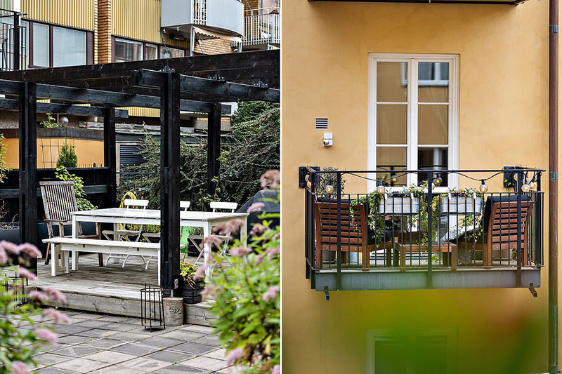 斯德哥尔摩灰色小公寓，温馨卧室玻璃墙-13