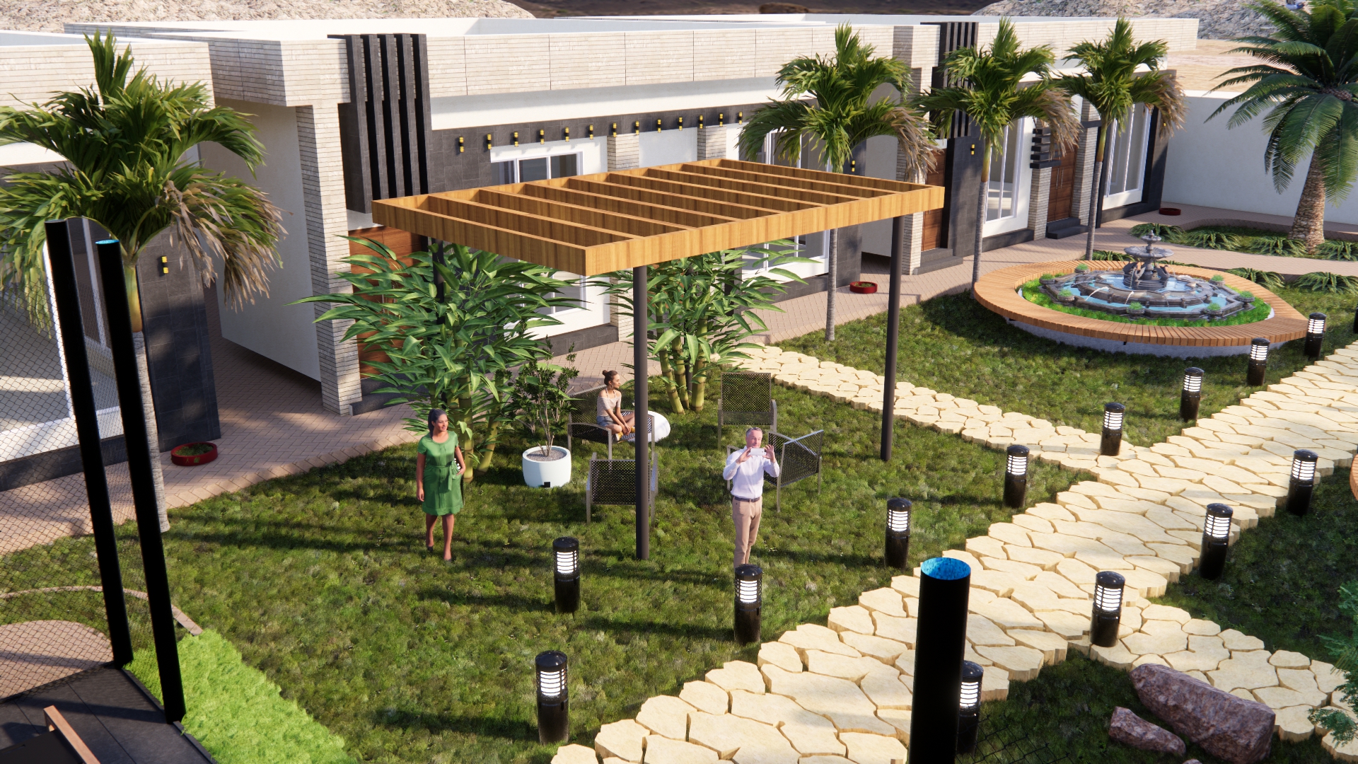 تصميم لميني كمبوند بالسعوديه مباني ولانداسكيب-12