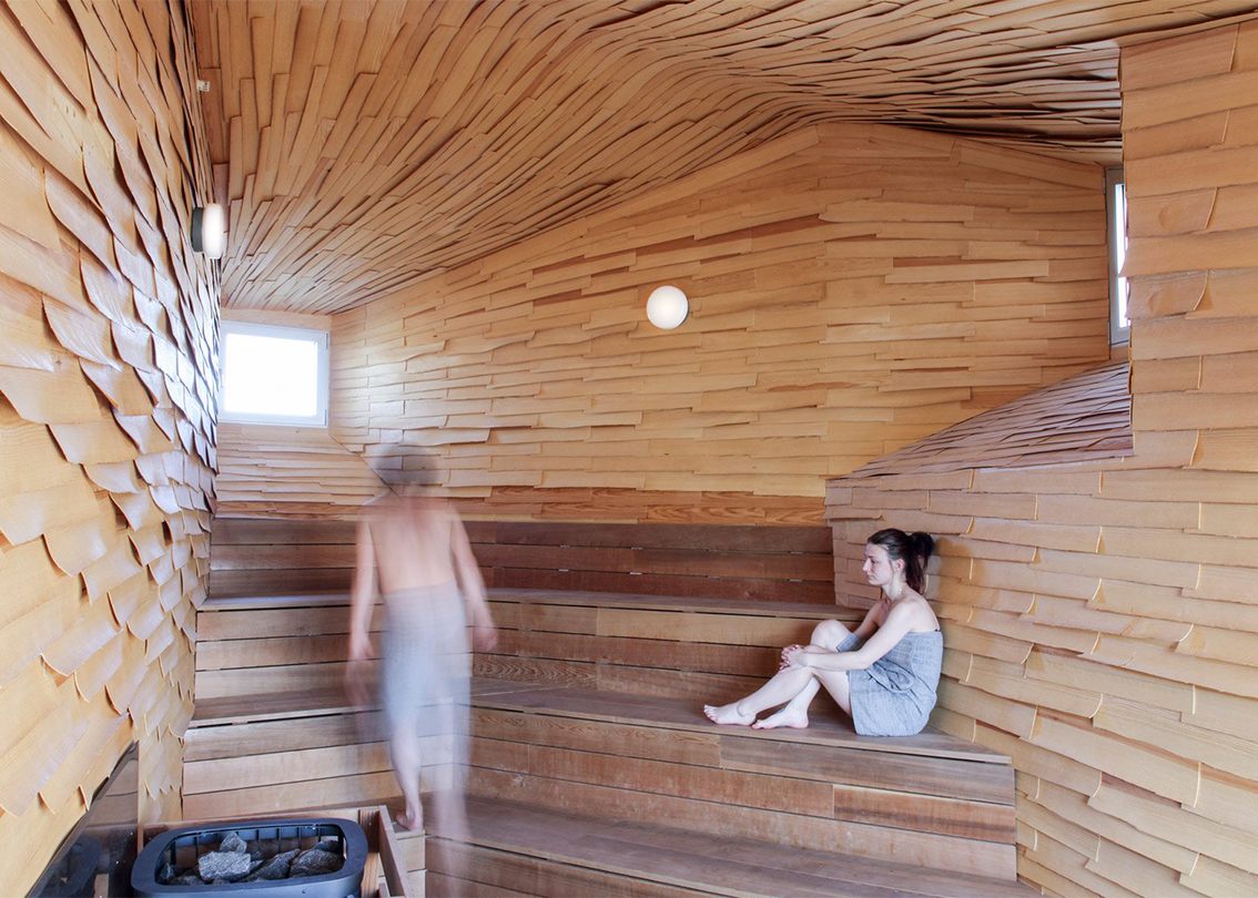 褶皱起伏的贝壳桑拿房丨日本丨隈研吾建筑事务所-251