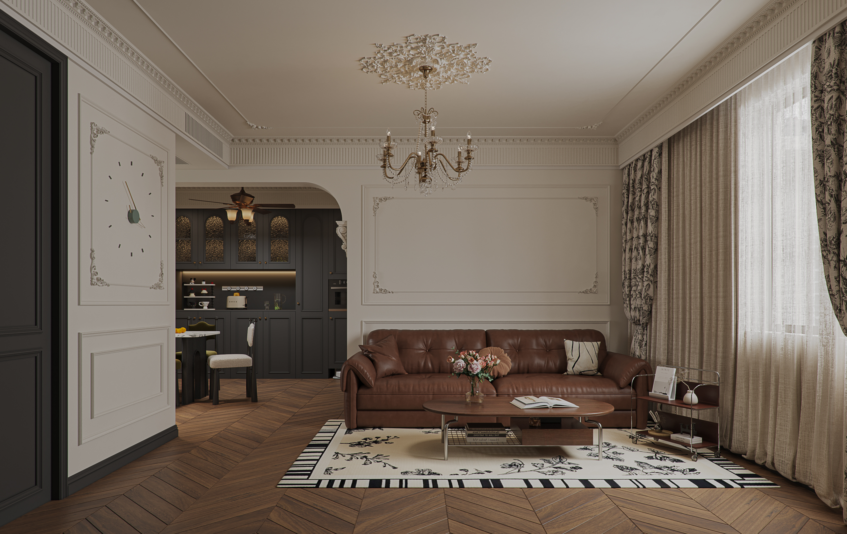 112㎡法式黑色复古风-2