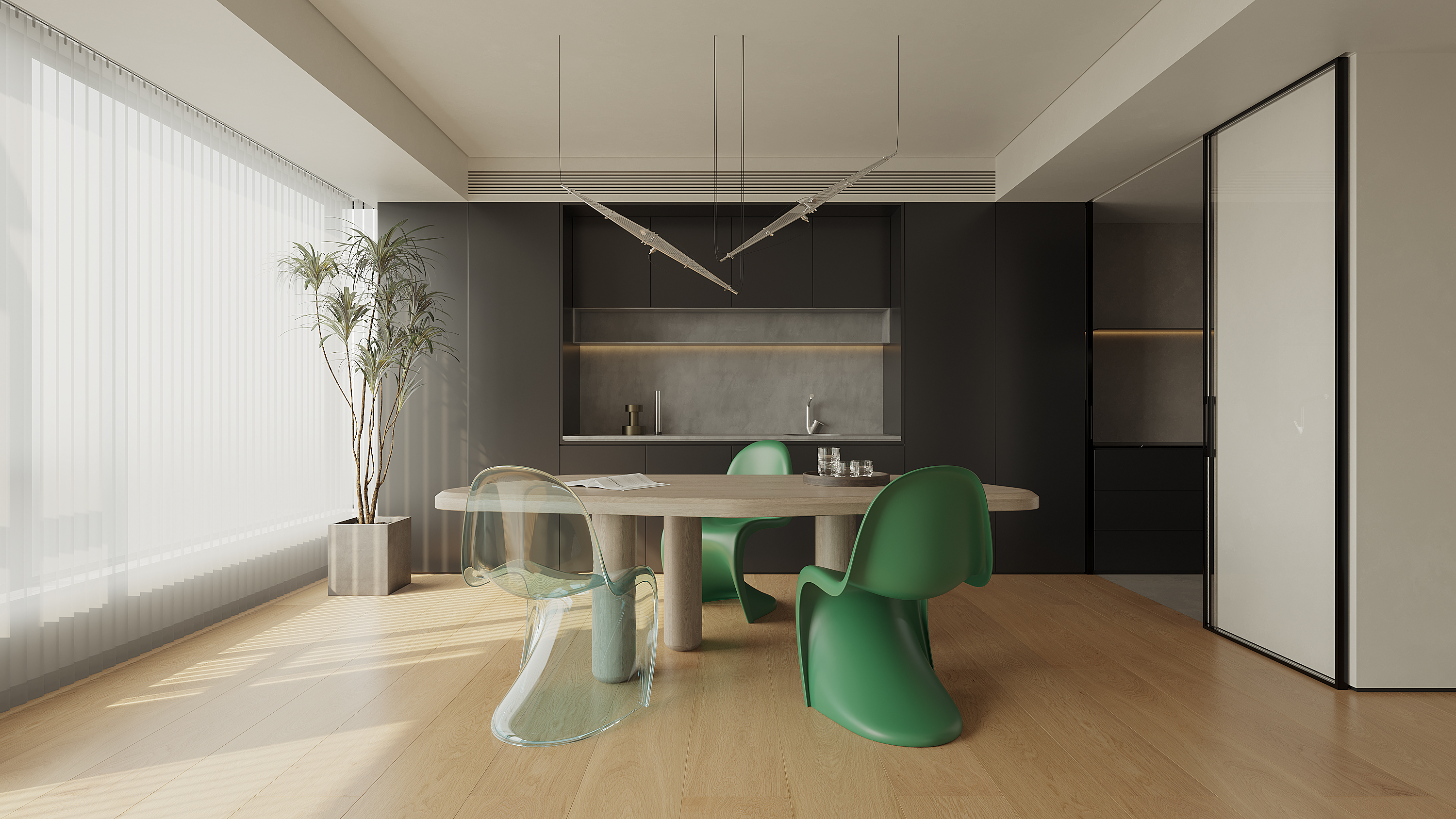 现代复古空间渲染-4