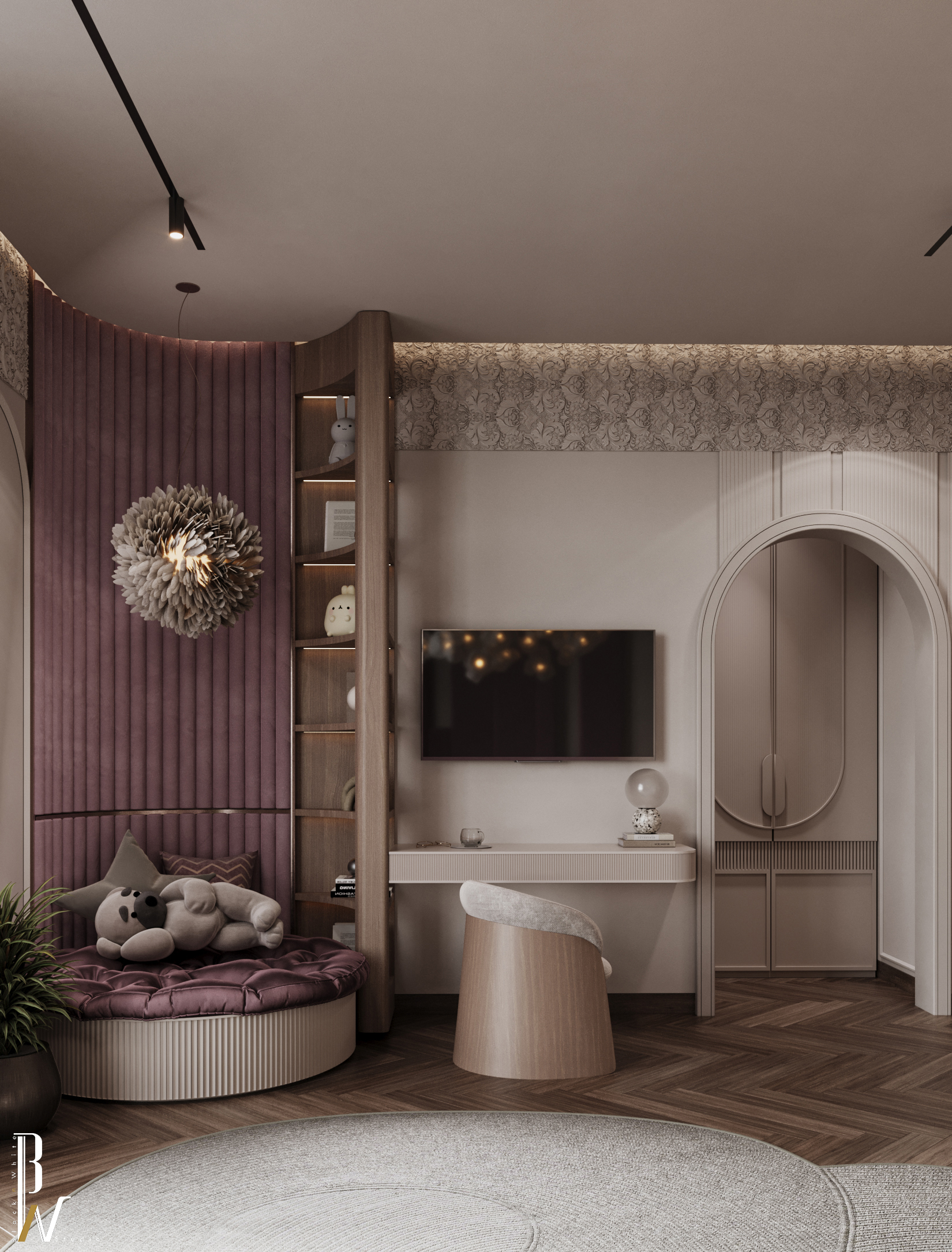 女孩卧室设计丨Black N White-22