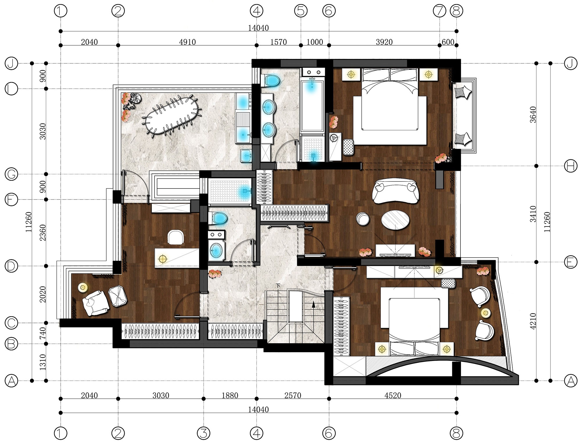 280㎡现代顶层复式丨中国丨拓美空间设计-53