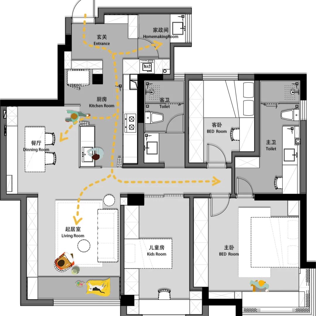 翻新旧屋,打造 110 平米三居室自然生活空间-12