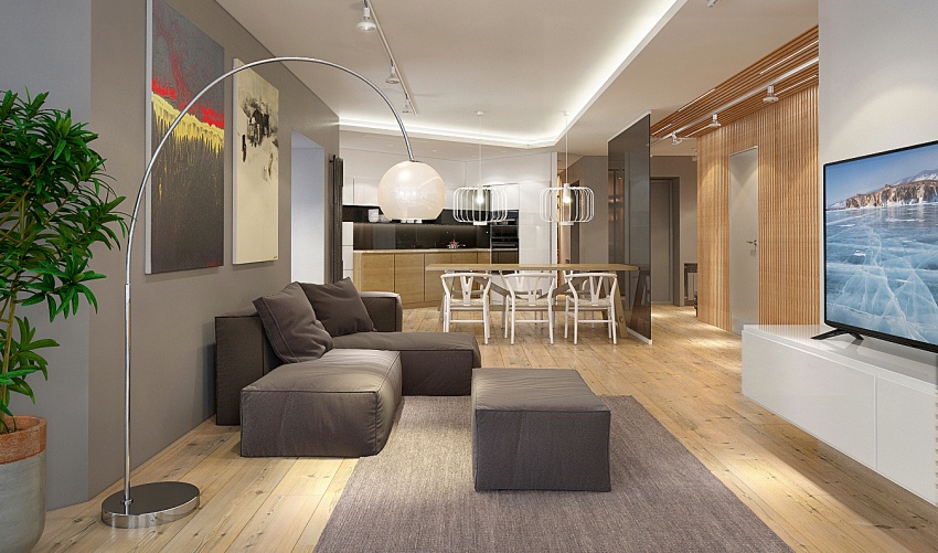 格局不方正有解！乌克兰99㎡北欧风公寓  LeoDuk-4