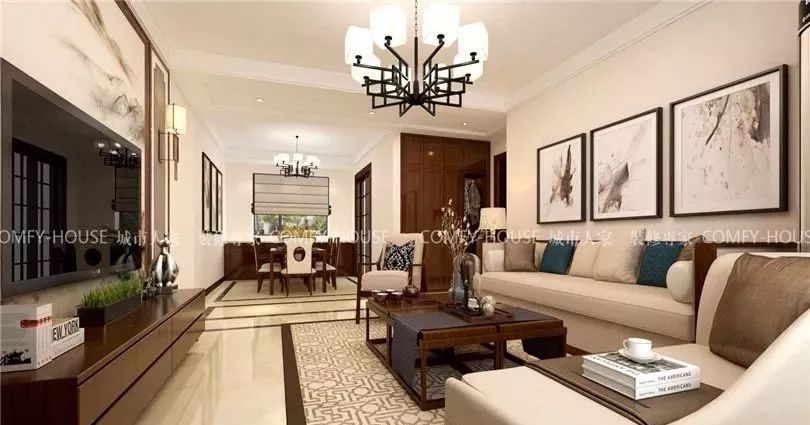 新中式风格 135 平三室两厅,传统与现代的完美融合-31