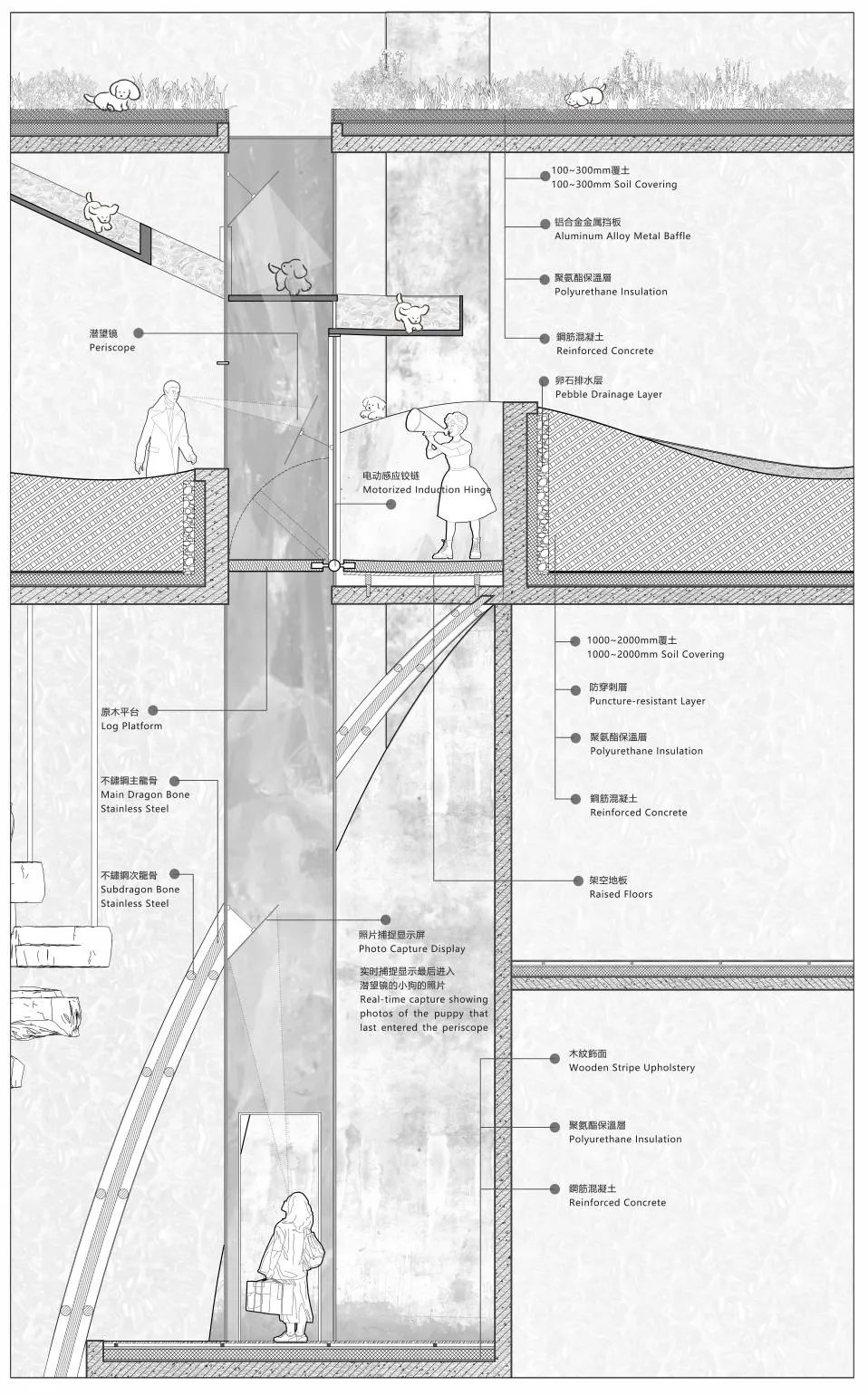 清华建筑毕设“四次元口袋”：聚焦人宠细腻情绪的互动体验空间！“建筑材料转译自然+交互装置植入空间”塑造垂直向度人宠空间戏剧发生体-209