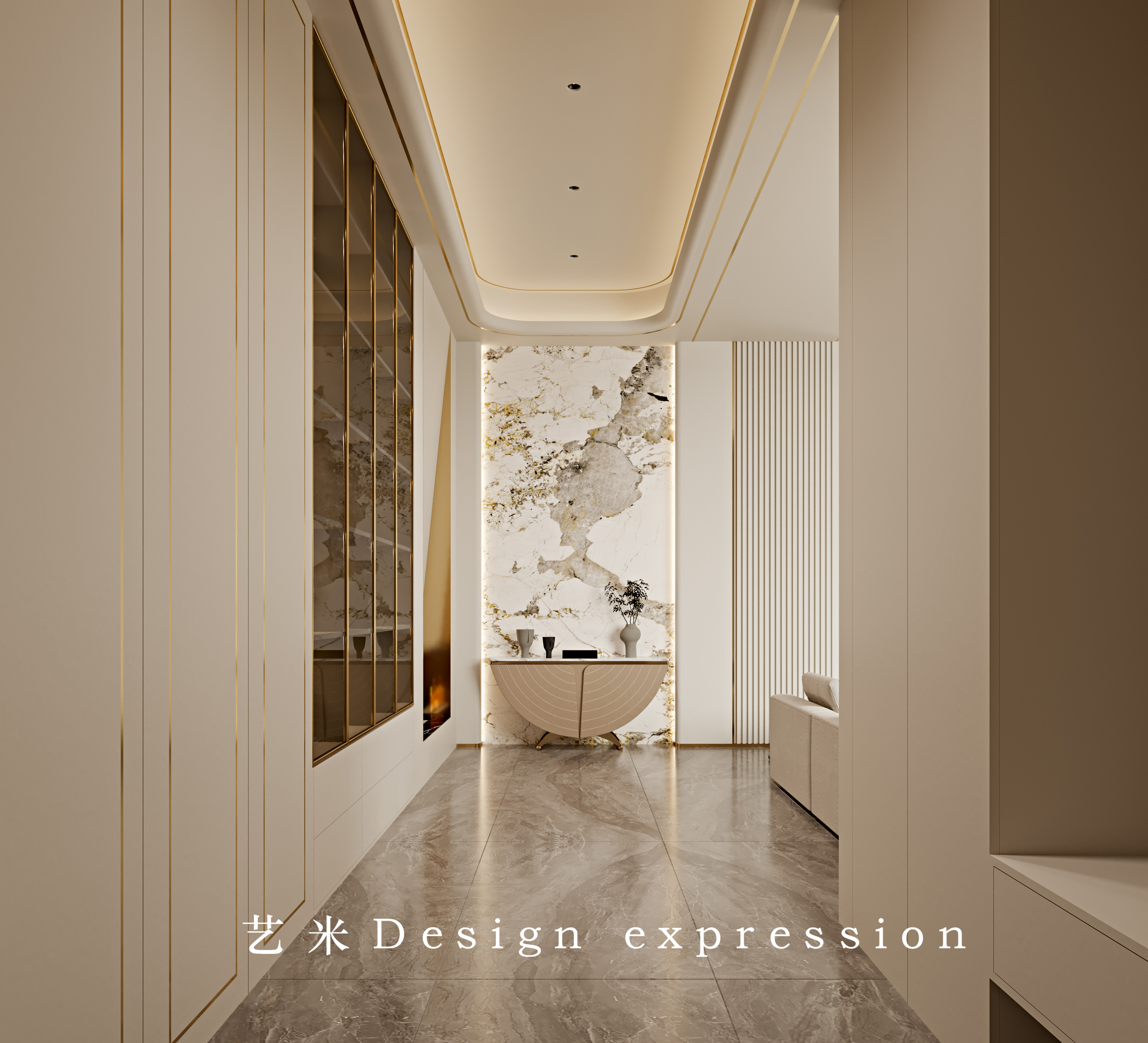 奶油轻奢别墅-艺米效果图-9